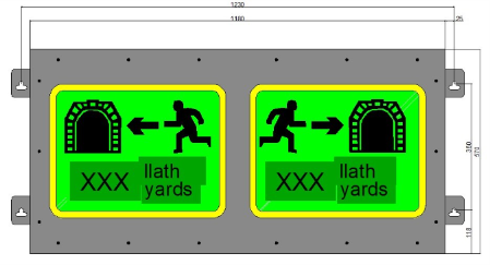 Wayfinder reduced depth emergency exit sign